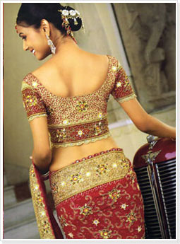 Embroidered Red Bridal Saree